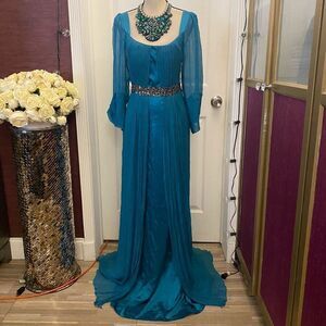 Carlos Miele designer evening 100% silk gown, size 44(US12)